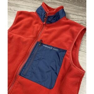 Vineyard Vines Men's Sleeveless Full Zip Sweater Vest Red Size Small